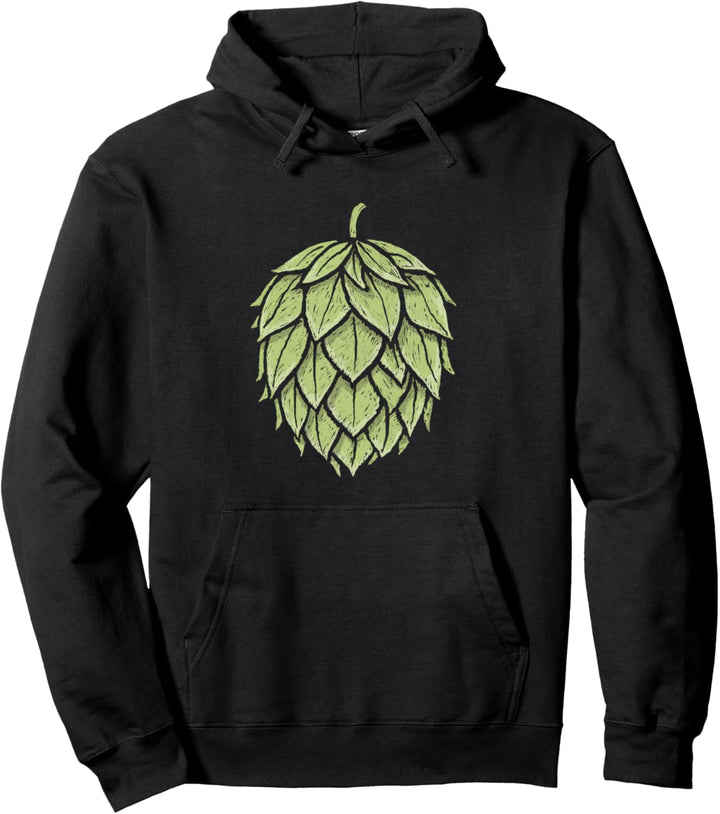 Retro Hops Lover Vintage Minimalist Beer Graphic Pullover Hoodie