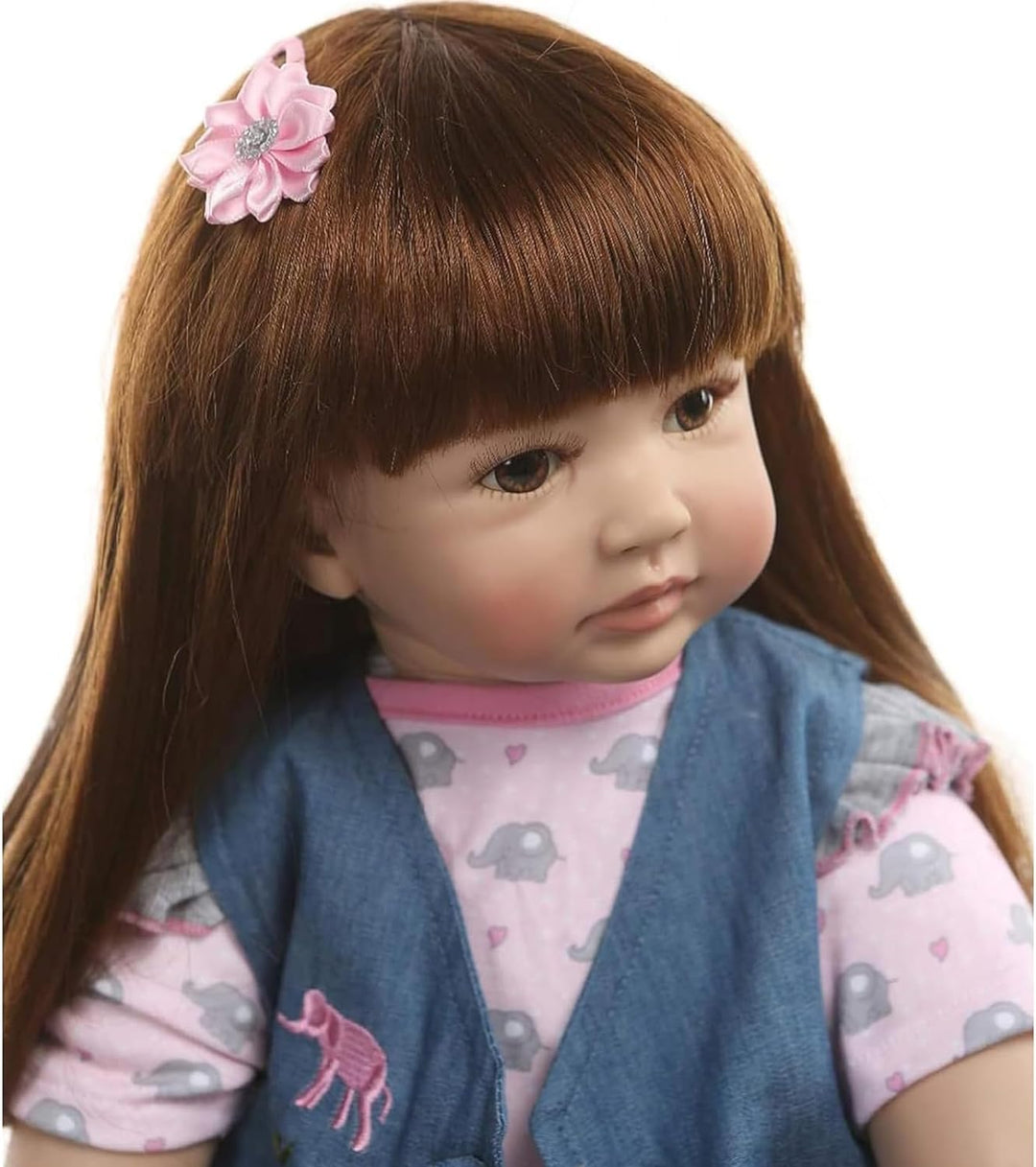ZIYIUI Reborn Puppen Kleinkind 24 Zoll 60cm Weiches Vinylsilikon Lebensecht Baby Puppe Handgemacht B