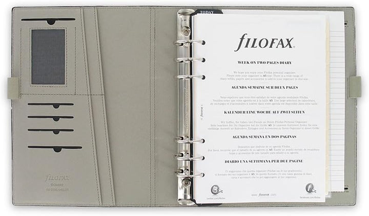 Filofax Domino Persönlicher Organiser Gummibandverschluss nachfüllbar A5, Schwarz schwarz Single, sc