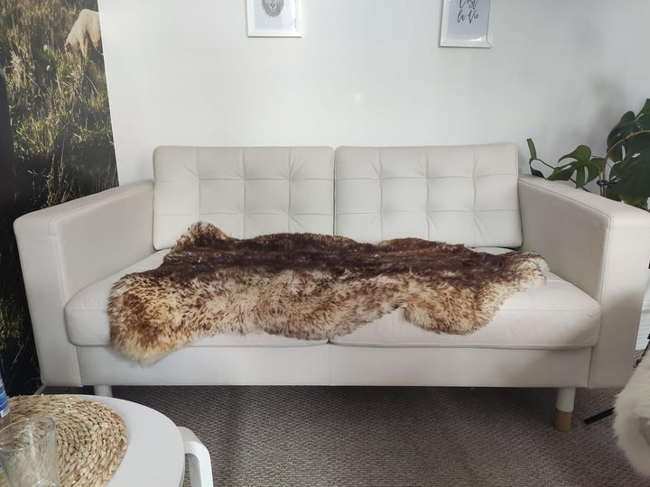 Hollert Lammfell geflammt Kurzhaar Schwarz/Weiss & Braun&Weiss Merino Schaffell Echtfell Läufer Deko