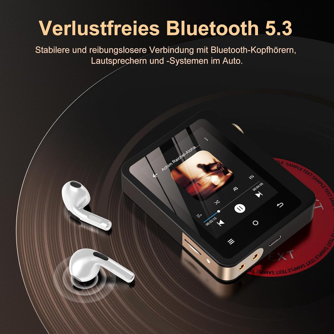 HiFi MP3-Player mit Bluetooth 5.3, verlustfreier DSD-High-Resolution-Digital-Audio-Musikplayer, trag