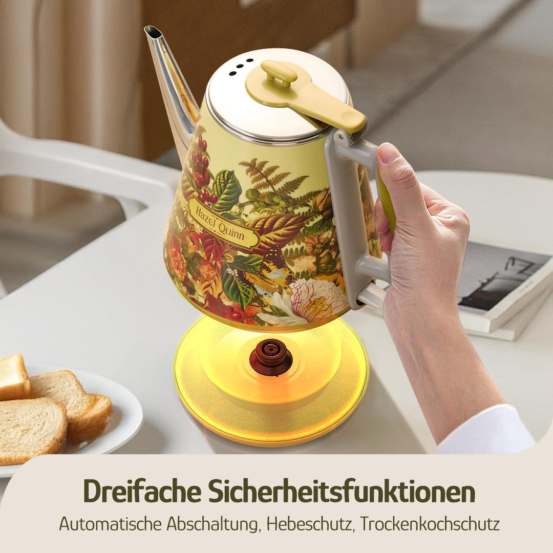 Hazel Quinn X Eduardo Recife Collaboration Elektrischer Wasserkocher, 1 Liter, Retro-Design, Kleiner