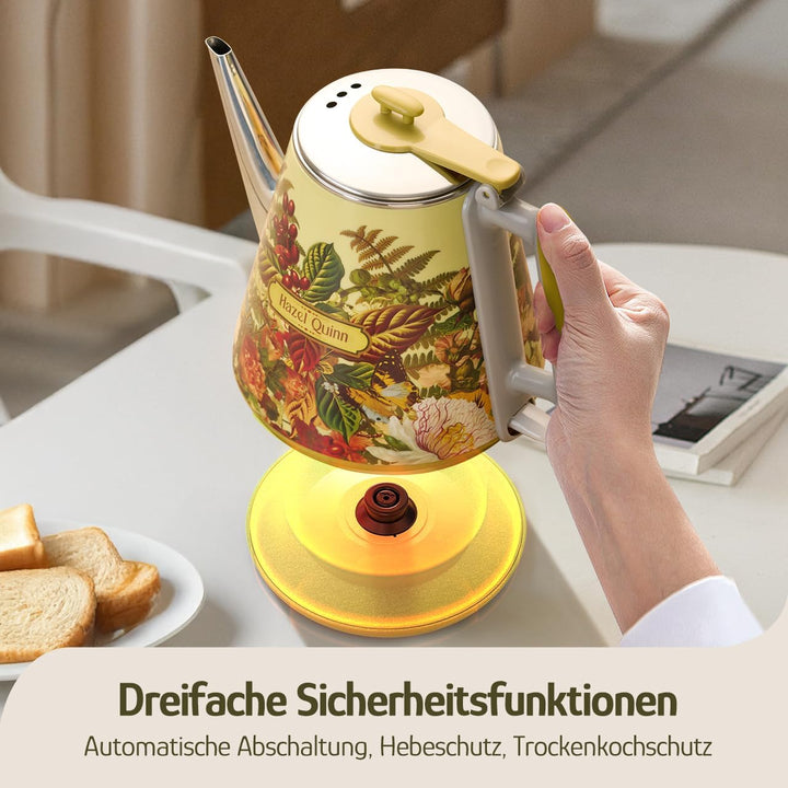 Hazel Quinn X Eduardo Recife Collaboration Elektrischer Wasserkocher, 1 Liter, Retro-Design, Kleiner