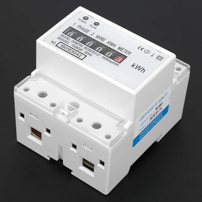 Digitale Stromzähler 1 Phase, AC 220V/230V 10-40A 2 Draht 4P Einphasiger Stromzähler Hutschiene, KWh
