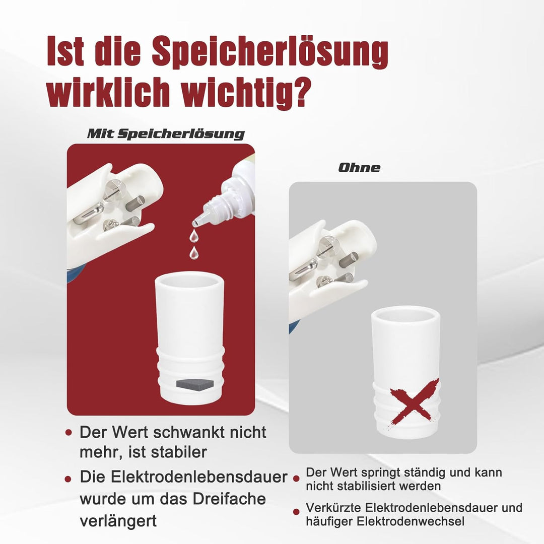 pH-Elektroden-Aufbewahrungslösung, 4er-Pack à 30 ml pH-Sondenlösung für pH-Meter und Redox-Meter, 3