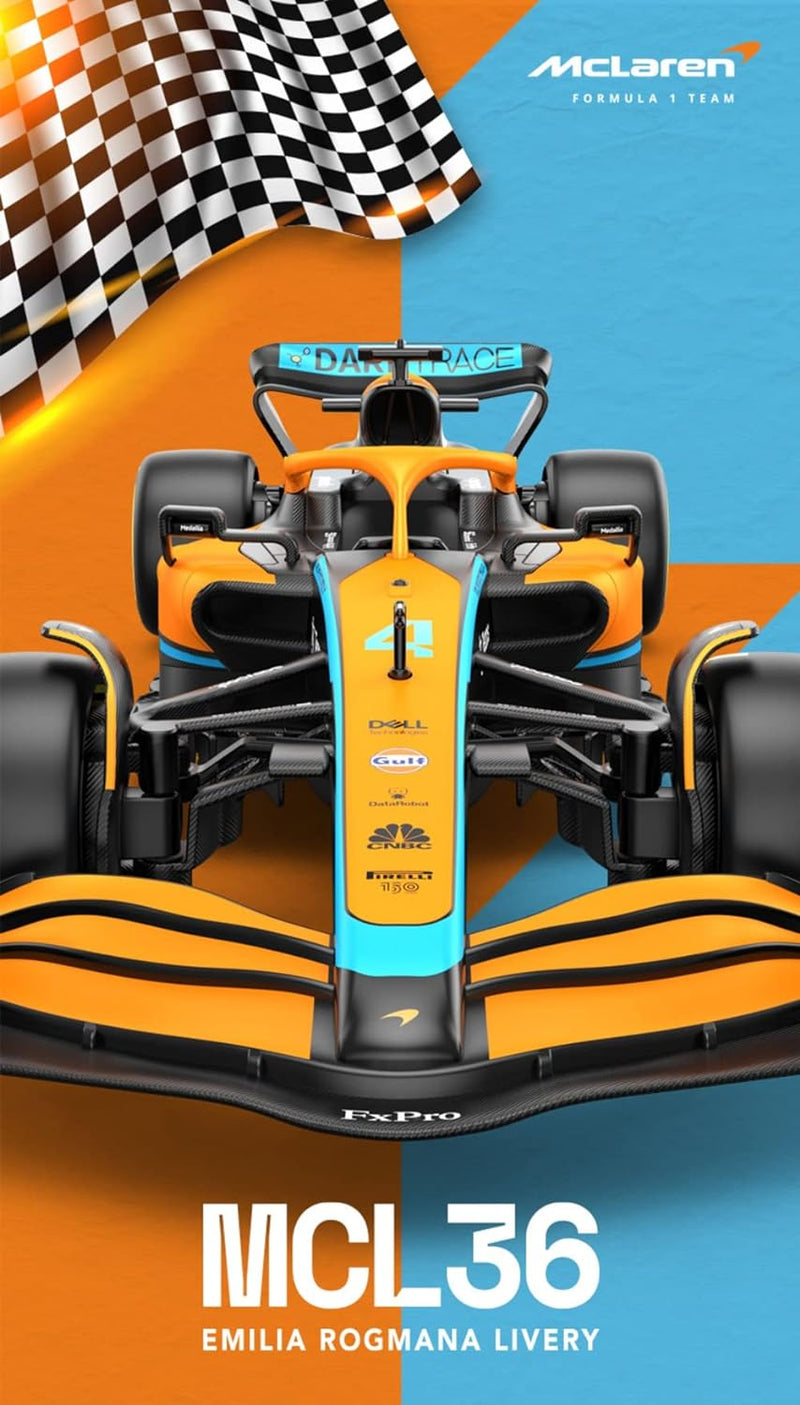 McLaren F1 MCL36 RC Auto (1:12 Skala) - Fernbedienungsauto für Formel 1 der Saison 2022 Fahrer - Lan