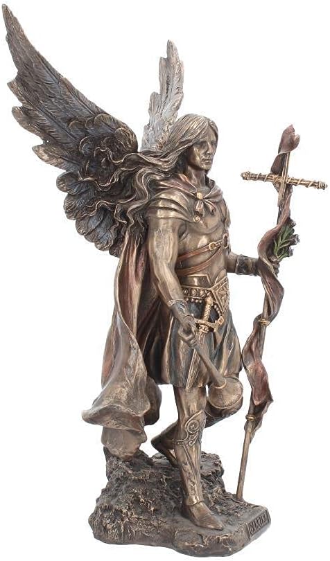Nemesis Now Figur Gabriel mit Stab, 43 cm, Bronze, 30 cm