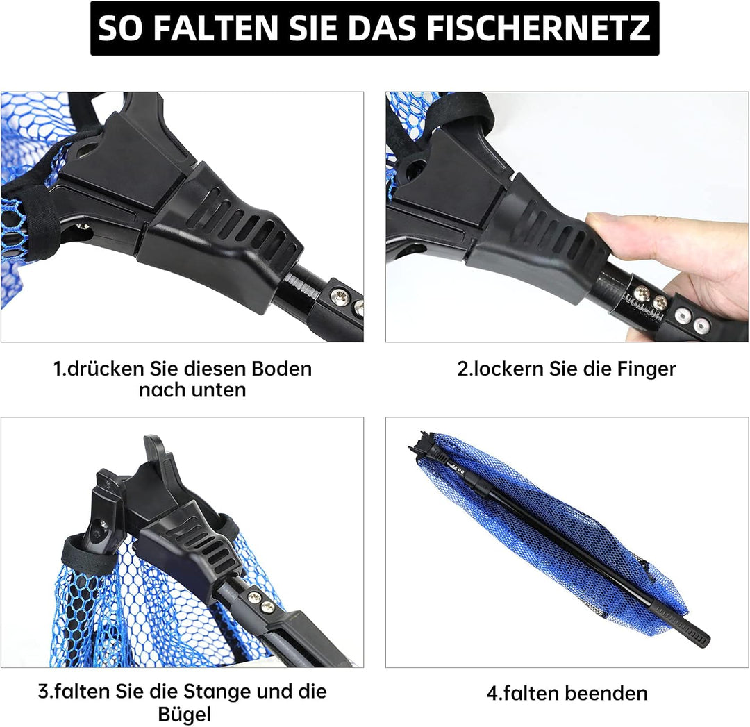 Kescher Angeln, Unterfangskescher Angelkescher Fischkescher Langlebiges Nylonnetz Angelzubehör für E