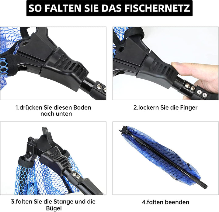 Kescher Angeln, Unterfangskescher Angelkescher Fischkescher Langlebiges Nylonnetz Angelzubehör für E