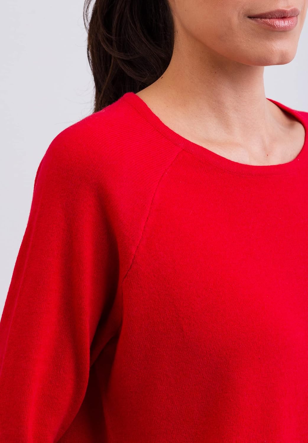 100% Kaschmir Damen Pullover mit geradem Schnitt und Seitenschlitz | Sweater Rundhalsausschnitt 2-fä