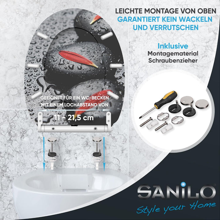 Sanilo WC-Sitz mit Absenkautomatik I Hochwertiger Toilettensitz aus Holz I Toilettendeckel in versch