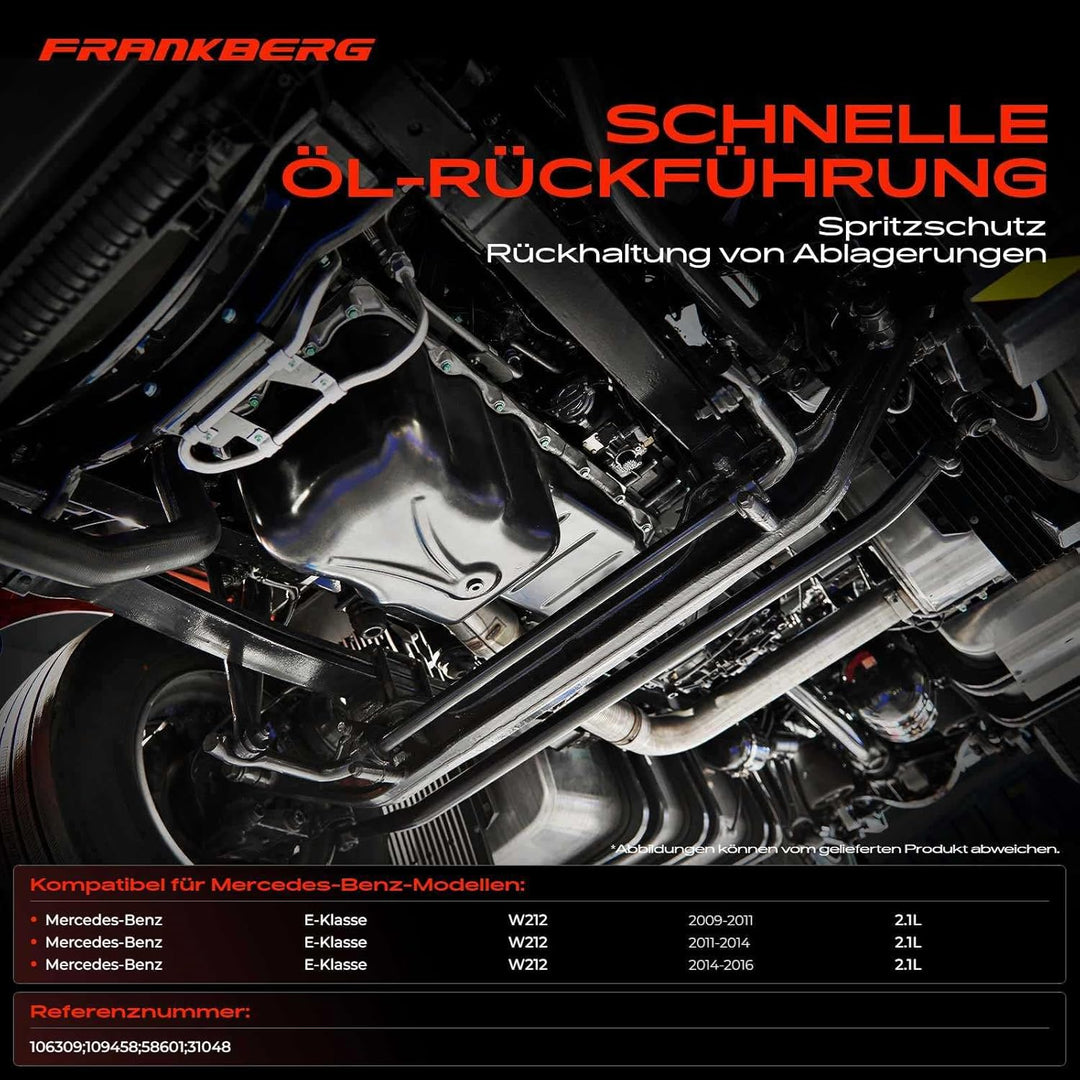 Frankberg Ölwanne mit Ölablassschraube für E-Klasse W212 E220 2.1L Diesel 2009-2016 A6510102913