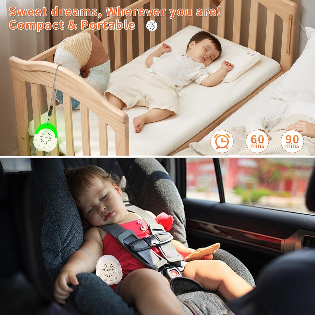 AIEK Baby White Noise Machine, 30 beruhigende Schlafgeräusche, 5 Farben Baby Nachtlicht Timer, Schla
