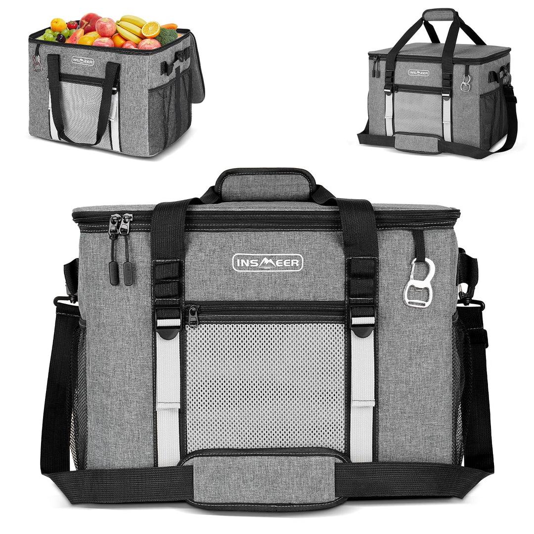 INSMEER Kühltasche Gross 50 l, Kühltaschen Faltbar für 80 Dosen, Faltbare/Auslaufsicher mit Öffner,