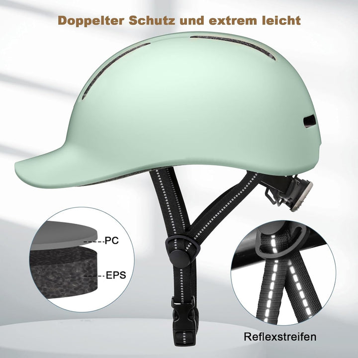 Shinmax Fahrradhelm für Damen und Herren, Einstellbarer Helm mit Visier & Sonnenschutz, Leicht & Bel