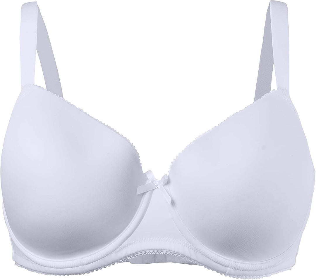 Ulla Popken Damen Basic, Rundhalsausschnitt, Slim, Baumwolle T-Shirt 85E Weiss, 85E Weiß