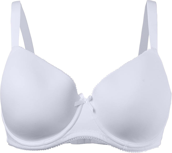 Ulla Popken Damen Basic, Rundhalsausschnitt, Slim, Baumwolle T-Shirt 85E Weiss, 85E Weiß