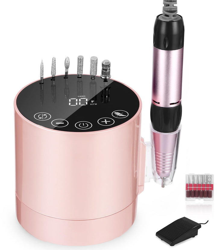 Professionelle Nagelschleifer 35000 U/min Nagelschleifer mit LCD Display und 6 Schleifbits für Pedik
