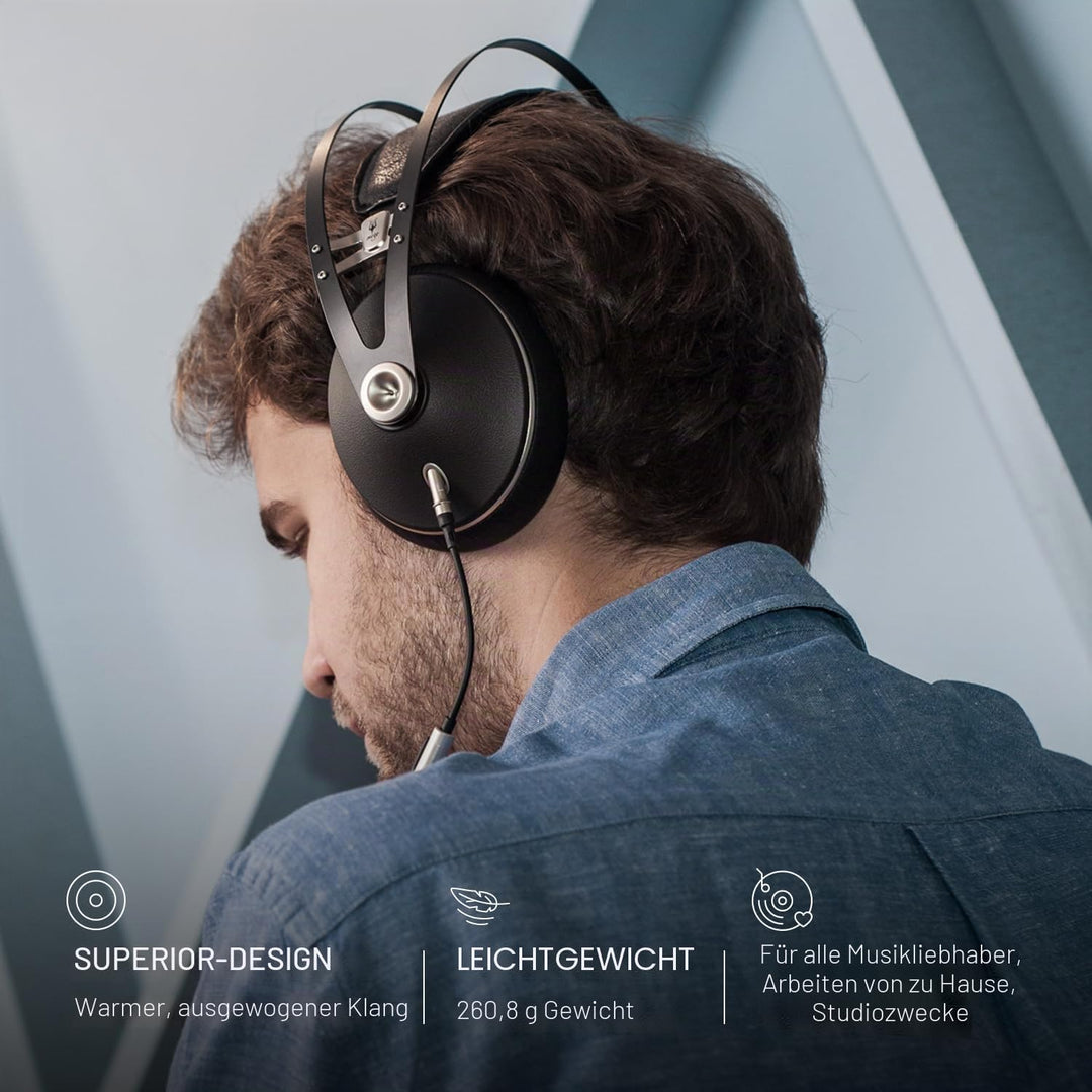 Meze 99 Neo Black Audiophiler Over-Ear Kopfhörer, hochwertigen Materialien und hohem neo schwarz, Sc