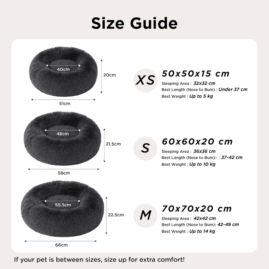 BEDSURE Katzenbett waschbar Flauschiges Hundebett - Ø 70 cm Katzenschlafplatz für Katzen und Hunde,