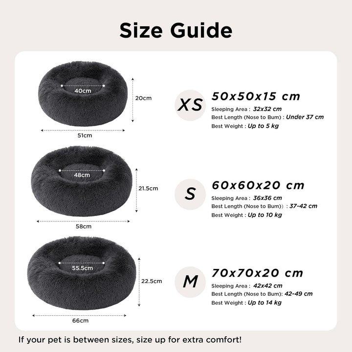 BEDSURE Katzenbett waschbar Flauschiges Hundebett - Ø 70 cm Katzenschlafplatz für Katzen und Hunde,