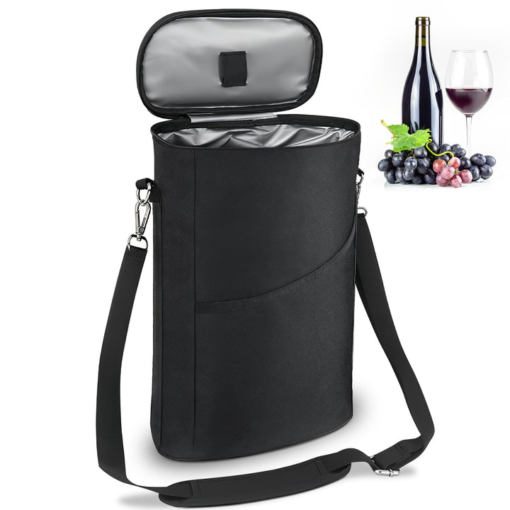Flaschenkühler Faltbar Kühlmanschette: WANDGU 2 Flasche Insulated Kühltasche, Isolierter Weinbeutel,