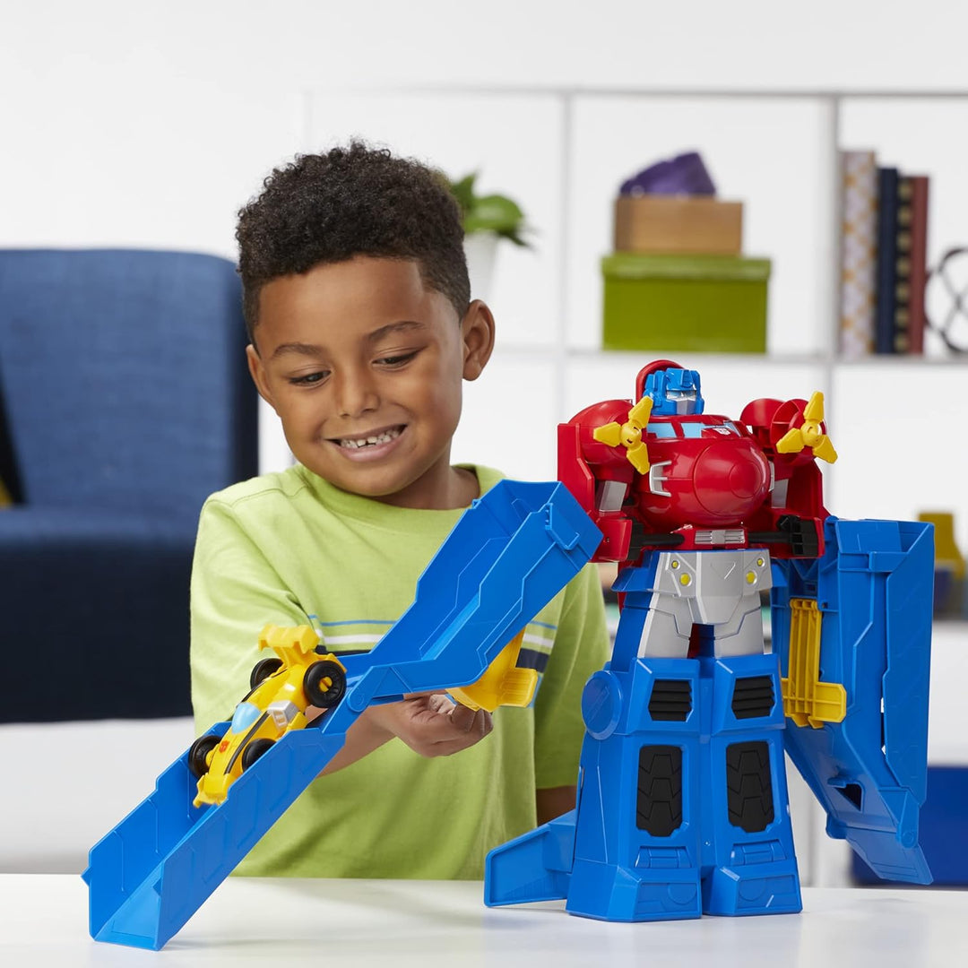 Transformers Spielzeuge Optimus Prime Jumbo Jet Flitzer Spielset mit 11 cm grosser Bumblebee Figur,