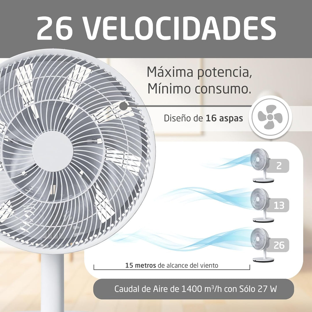 Amig - Tragbarer Ventilator GALAIR WIFI-01 Ultra Silence | Stand- oder Tischventilator | Sehr leise