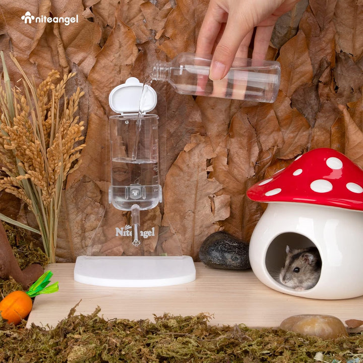 Niteangel Wasserflasche mit Ständer für syrische Zwerghamster, Gerbils, Mäuse, Ratten, Degus und kle