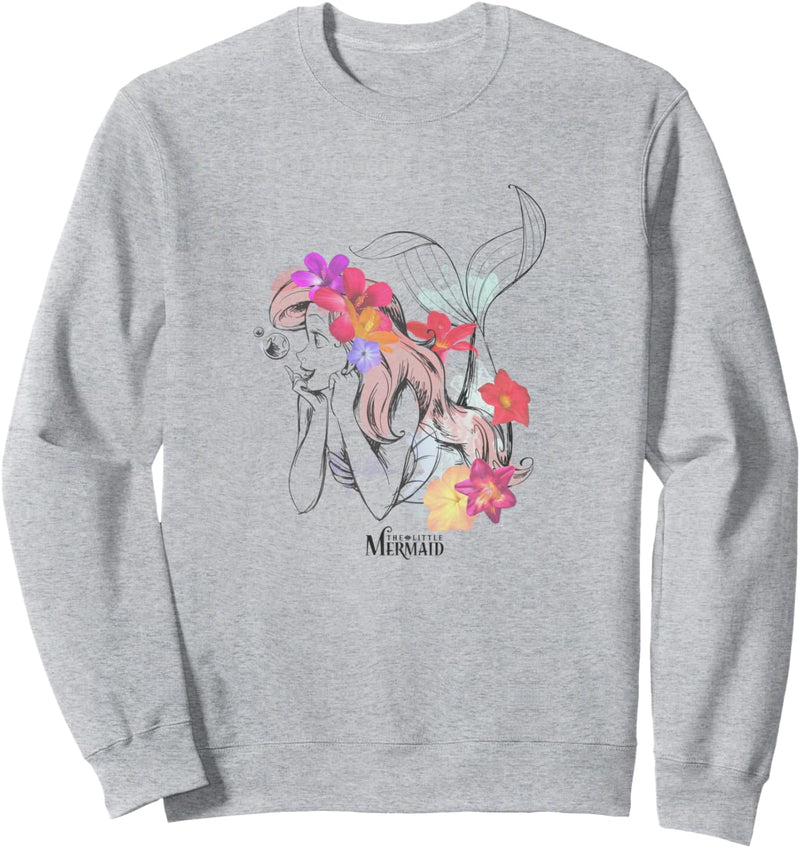 Disney The Little Mermaid Ariel Real Flowers With Logo Sweatshirt