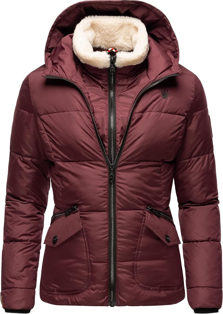 Navahoo Damen warme Winter Steppjacke Megan XS-XXL S Wine, S Wine