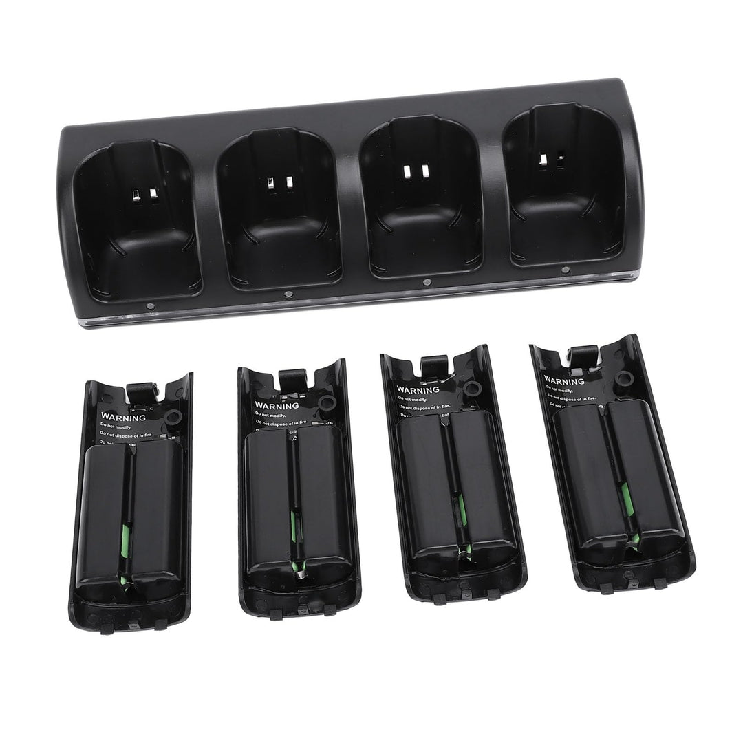 Fernbedienungs-Ladegerät, 4-in-1-Ladestation mit 4 Wiederaufladbaren 2800-mAh-Batterien, mit LED-Anz