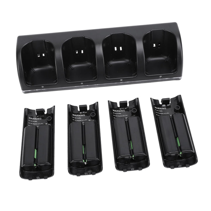 Fernbedienungs-Ladegerät, 4-in-1-Ladestation mit 4 Wiederaufladbaren 2800-mAh-Batterien, mit LED-Anz