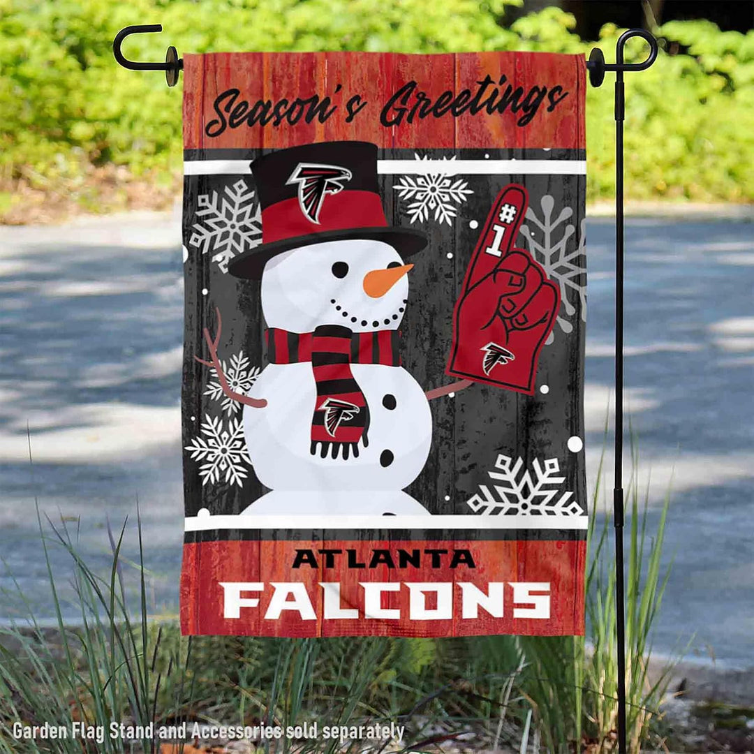 Atlanta Falcons Holiday Winter Snow Garden Flag Double Sided Banner