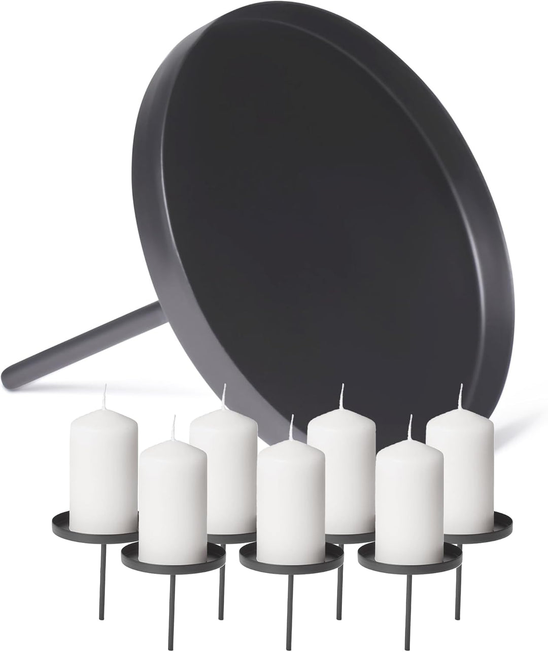 Novaliv 8X Kerzenpick Flach, 6,5 cm SCHWARZ Kerzenhalter für Adventskranz Kerzenpin Weihnachtskranz