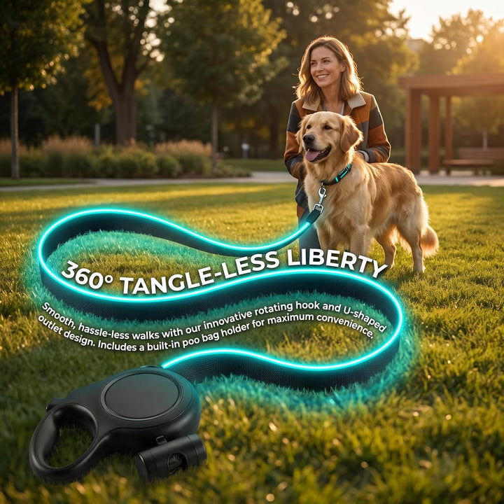 Colexy Hundeleine 5m, Kausichere Rollleine für Mittel Grosse Hunde bis 50kg, 360° Verhedderungsfrei,