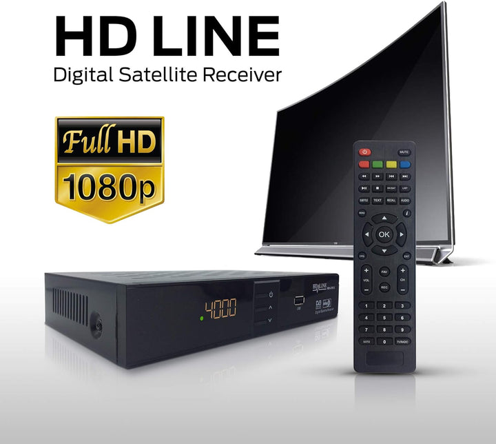 HD-LINE HDMI Receiver Satellit HD Digitaler Satelliten Receiver HDMI DVB S2 Receiver für Sat HD HDMI