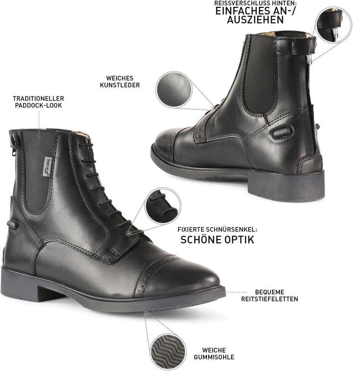 HORZE Kinder Reitstiefelette Kilkenny, Jodhpur Stiefel für Mädchen, Schwarz, 35