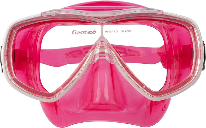 Cressi Schnorchelmaske für Erwachsene, 1 Linse, hervorragende Aussicht, hergestellt in Italien Pink/