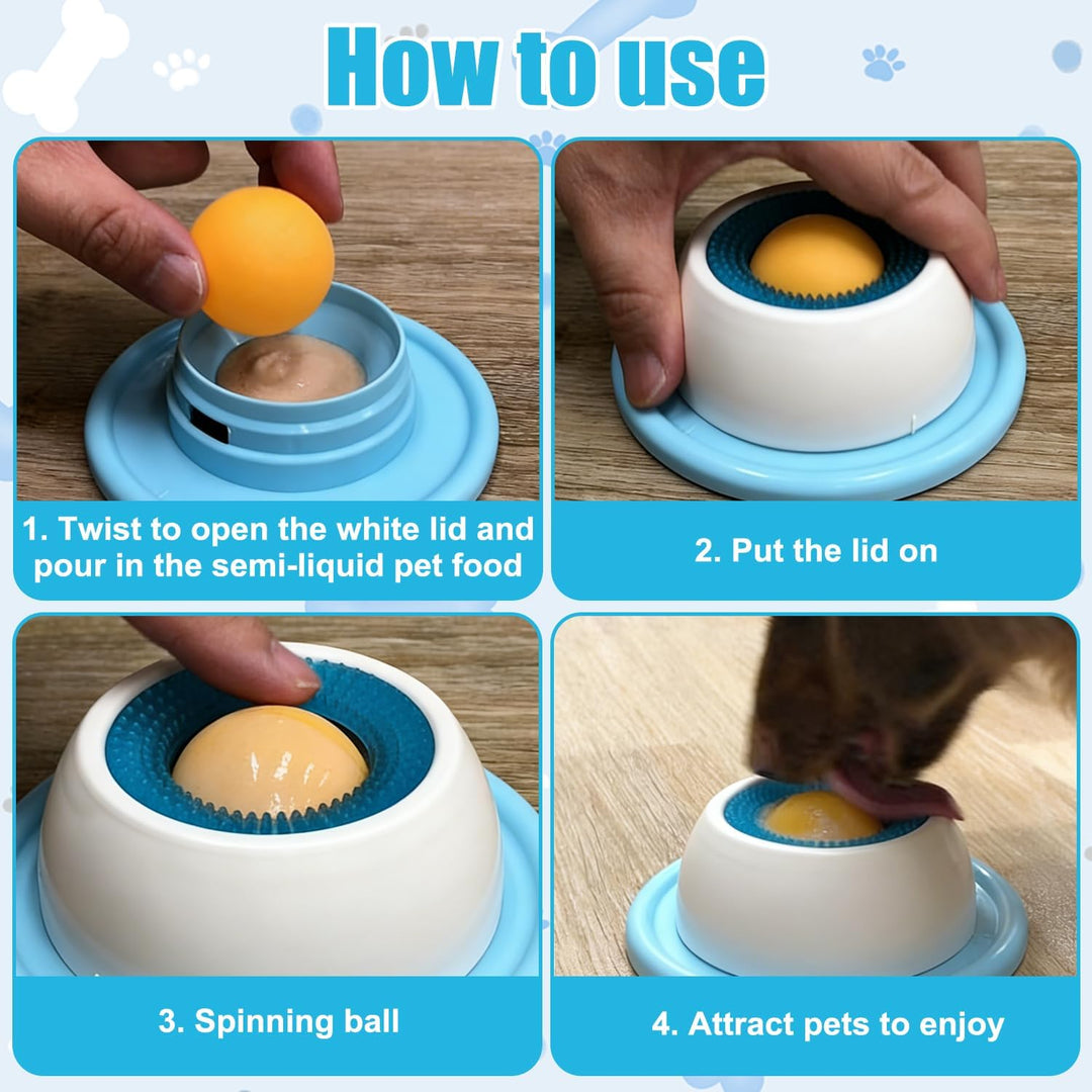 Hundelickspielzeug, 2pcs Nassfutter Lick Pad mit Saugnapfbecher, Lick Bowl für Hunde, Leckt Futterna