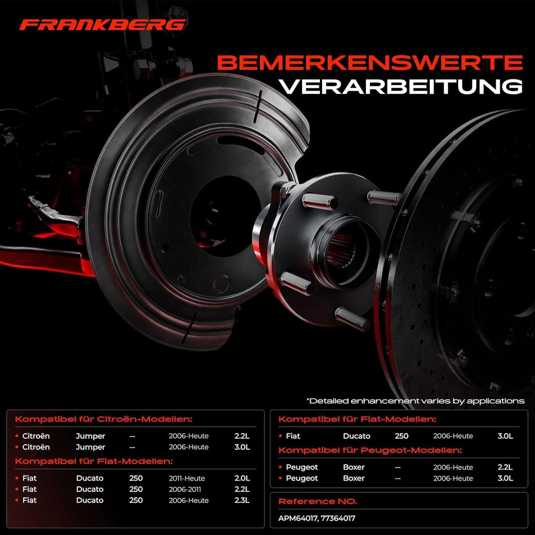 Frankberg Deckblech Spritzblech Ankerblech Bremsscheibe Hinten Links für Jumper Ducato Boxer 2006-20