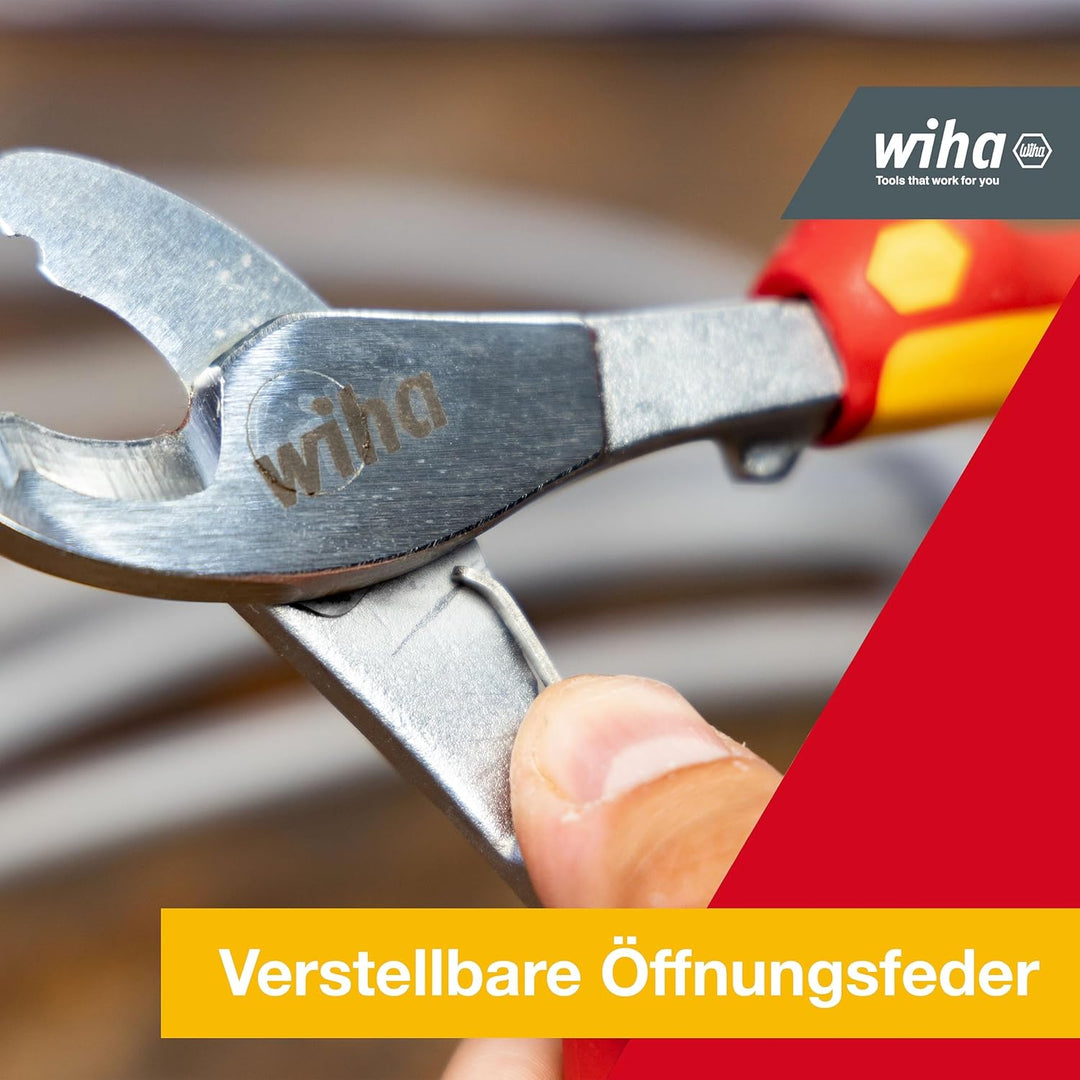 Wiha Kabelschneider Professional electric mit ein- und ausschaltbarer Öffnungsfeder I 210 mm, 7" I V