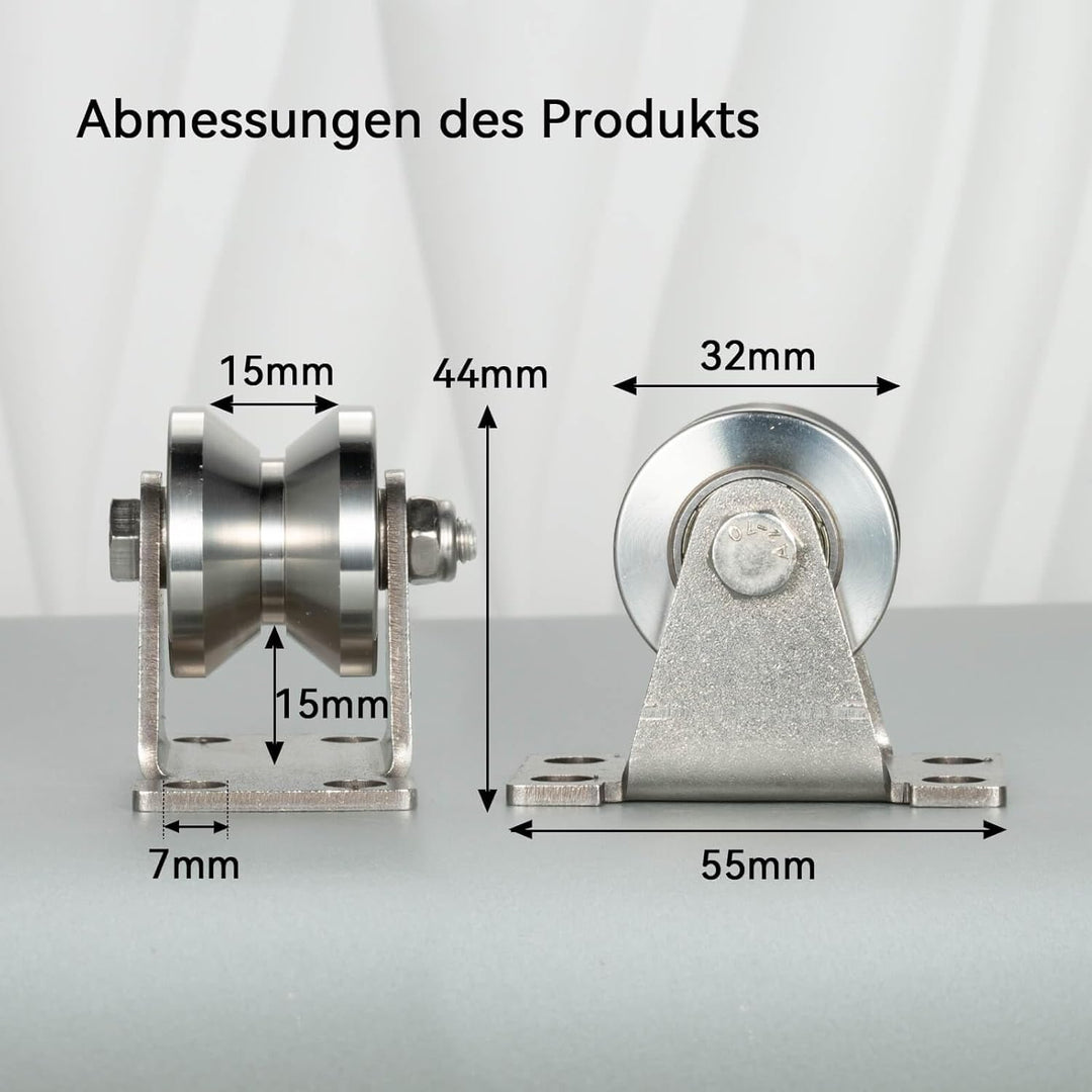 Umlenkrolle mit 2 Kugellager, 304 Edelstahl Fitness flaschenzug, 32mm V Typ Umlenkrollen für 10mm Se