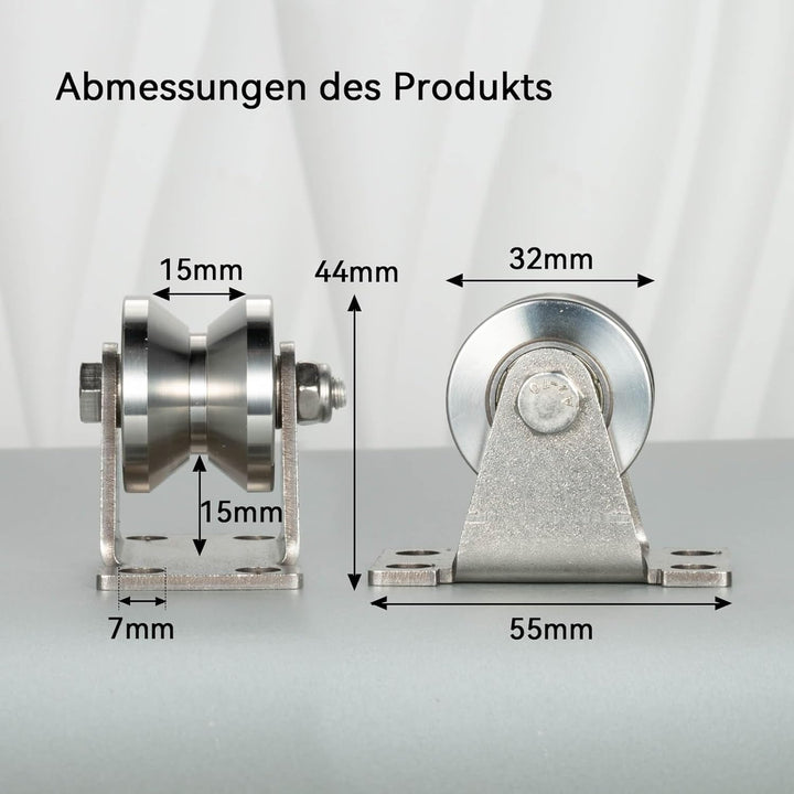 Umlenkrolle mit 2 Kugellager, 304 Edelstahl Fitness flaschenzug, 32mm V Typ Umlenkrollen für 10mm Se