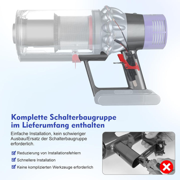 V10 Hauptkörper SV12 Schalter-Montagegriff Grundgehäuse für Dyson V10 Animal, V10 Absolute Staubsaug