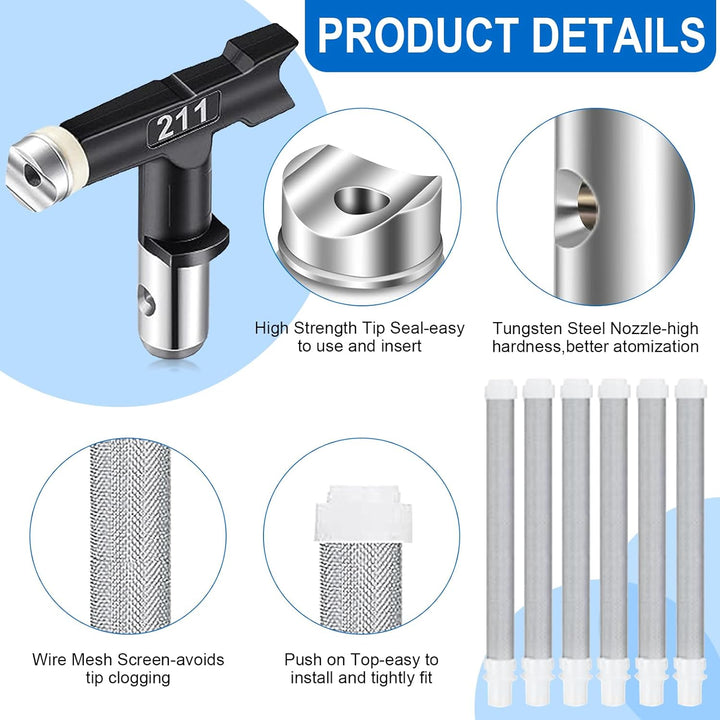 Airless Düse mit Spitzendichtung, Reversible Sprühspitzen, Düsenspitzen für Airless-Farbspritzgeräte