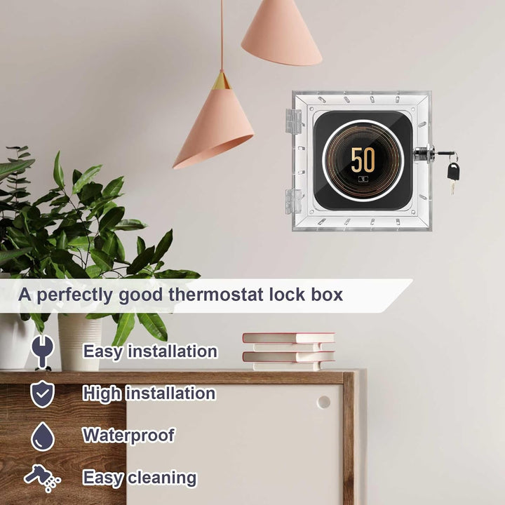 Yallmie 2 Stück Thermostatschutz,12X14.3X4.5cm Thermostat Schliesskasten Transparenter Thermostat Ab