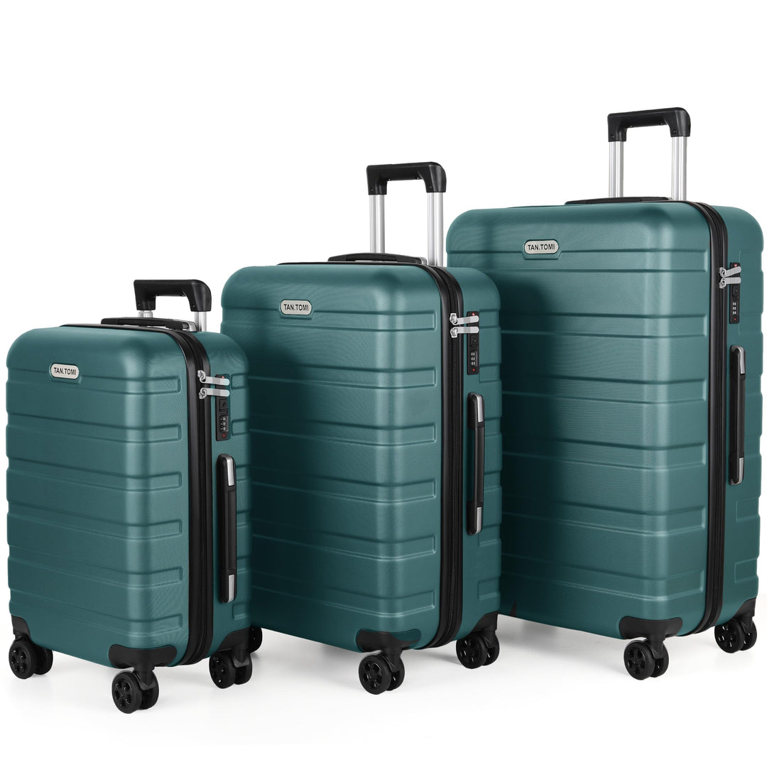 TANTOMI Kofferset 3-teilig, ABS Hartschalenkoffer Set, Reisekoffer Set mit Rollen, Gepäck-Sets (20/2