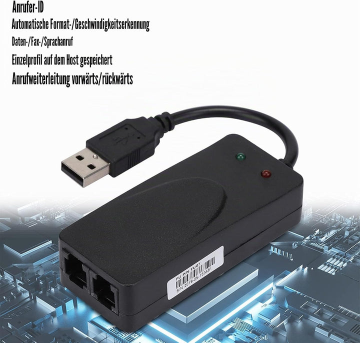 Normales DFÜ Modem, Faxmodem Dual Port USB2.0 56K Externer Modemtreiber für Win 7/Win 8/Win 10/Win X