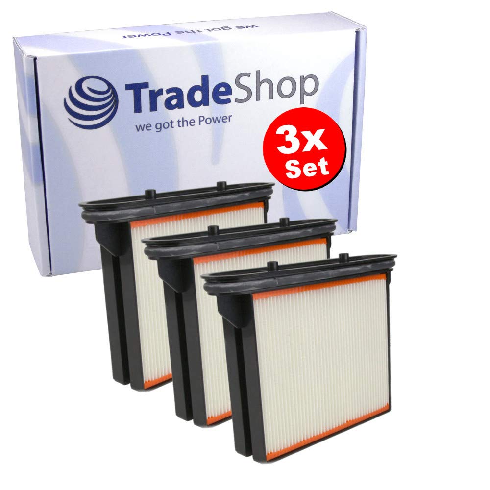 Trade-Shop 3X Polyester-Faltenfilter Filter Filter-Kassette Filter-Kartusche für Eibenstock DSS 25,